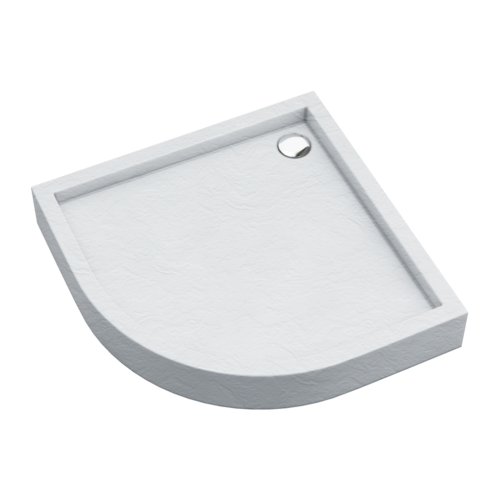 Schedpol Medium White Stone plato de ducha semicircular 80x80 cm blanco 3.4733/B/ST