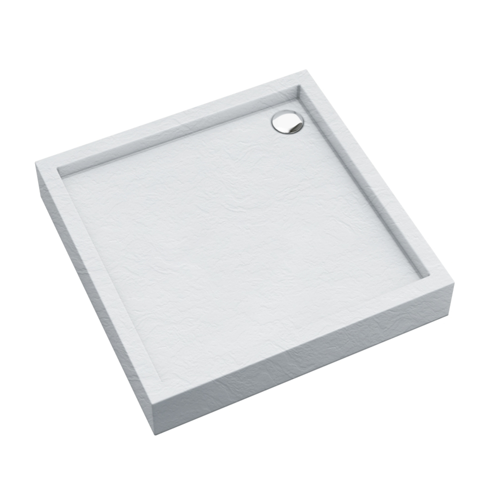 Schedpol Medium White Stone plato de ducha cuadrado 90x90 cm blanco 3.4731/B/ST