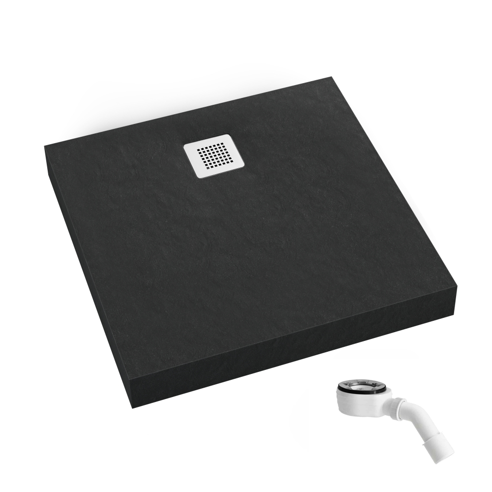 Schedpol New Horizons Black Stone plato de ducha cuadrado 90x90 cm negro 3.3401/C/ST-M2