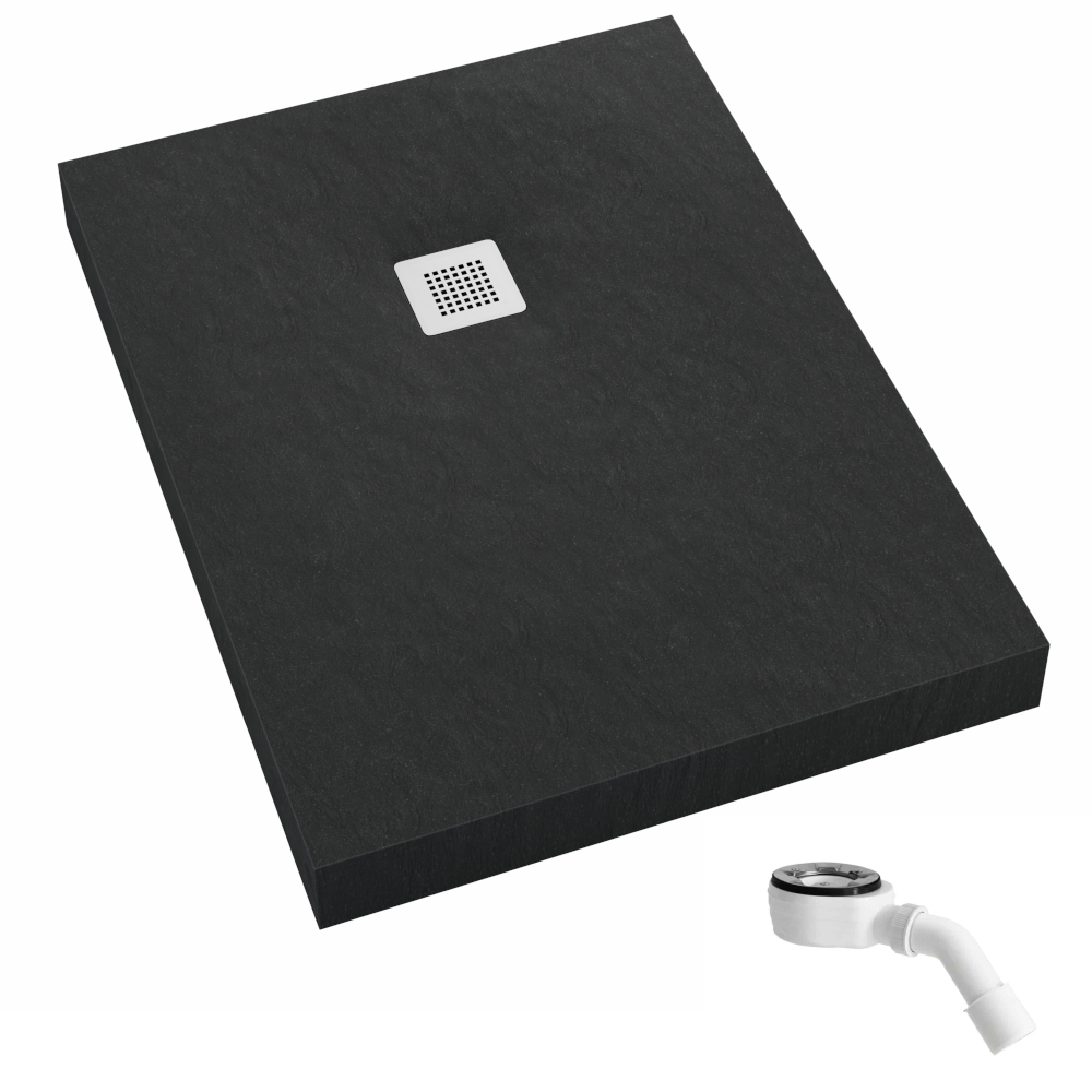 Schedpol New Horizons Black Stone plato de ducha rectangular 110x90 cm negro 3.3316/C/ST-M2