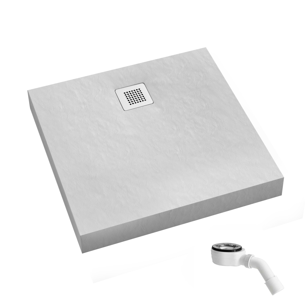 Schedpol New Horizons White Stone plato de ducha cuadrado 90x90 cm blanco 3.3401/B/ST-M2