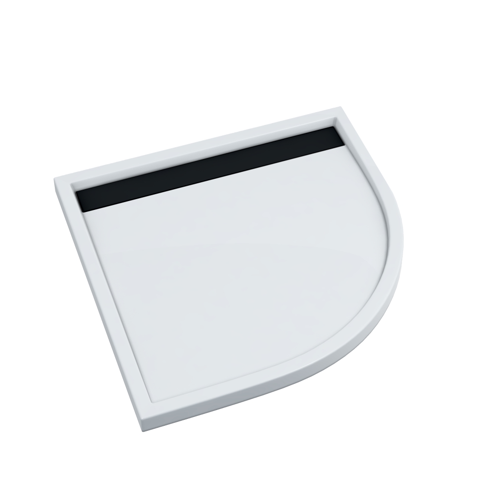 Schedpol Ajax B&W plato de ducha semicircular 90x90 cm blanco-negro 3.4227-M/C/G