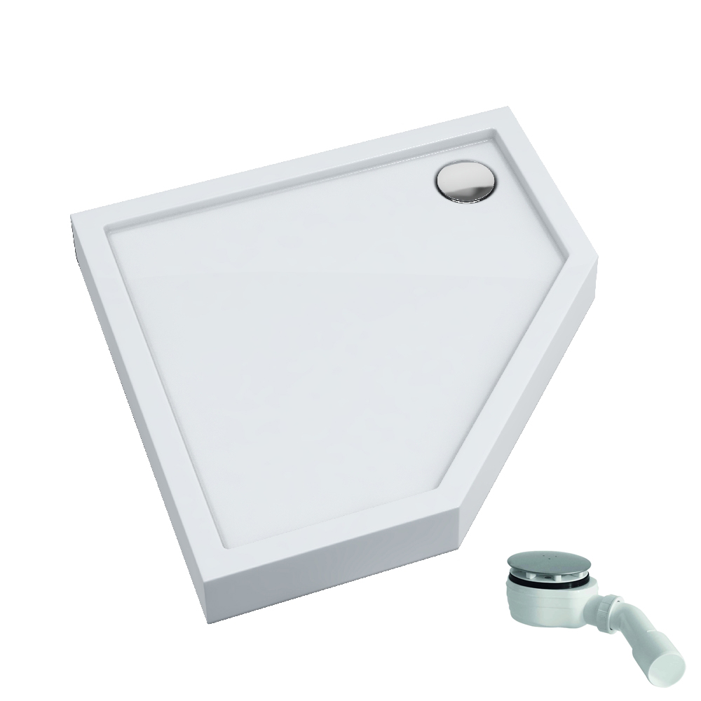 Schedpol Competia New plato de ducha pentagonal 100x100 cm blanco 3.4899