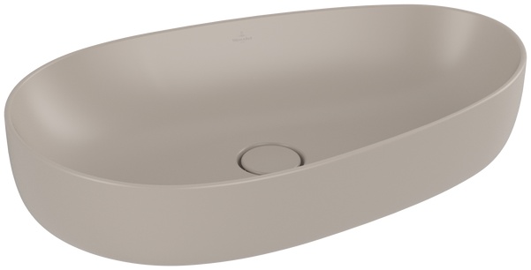Villeroy & Boch Antao lavabo 65x40 cm oval sobre encimera marrón/beige mate 4A7465AM