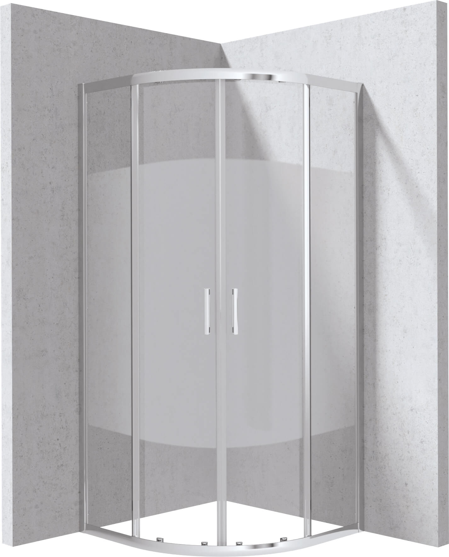 Deante Funkia Evo cabina de ducha 80x80 cm semicircular cromo brillo/vidrio con patrón KYP0E88P