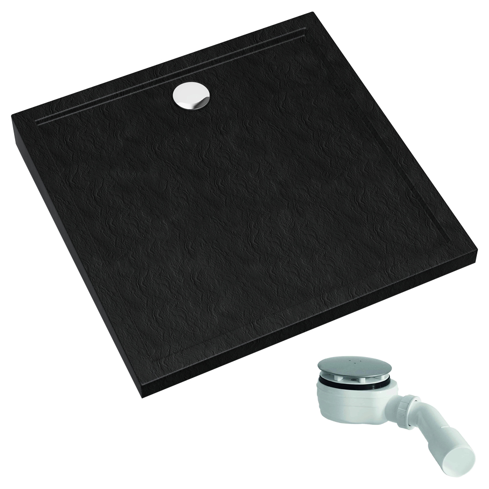 Schedpol Caspar New Black Stone plato de ducha cuadrado 80x80 cm negro 3.2830/C/ST