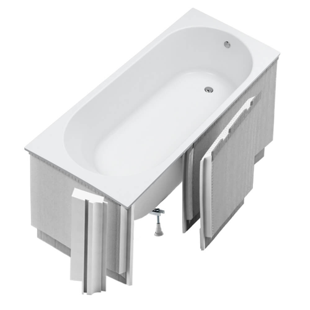 Schedpol Tara SET bañera con carcasa 170x75 cm blanco 3.587/OULED/S