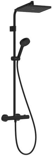 Hansgrohe Activera Q conjunto de ducha a pared con rociador con efecto lluvia negro 28748670
