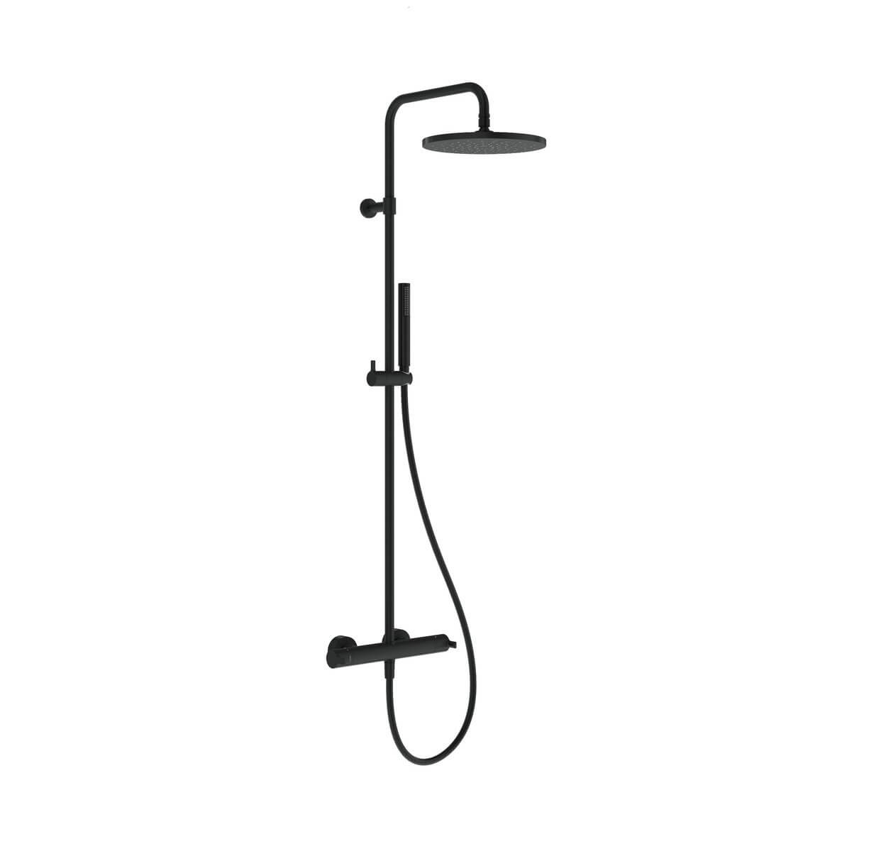 Ravak Termo conjunto de ducha a pared con termostato con rociador con efecto lluvia negro X070693