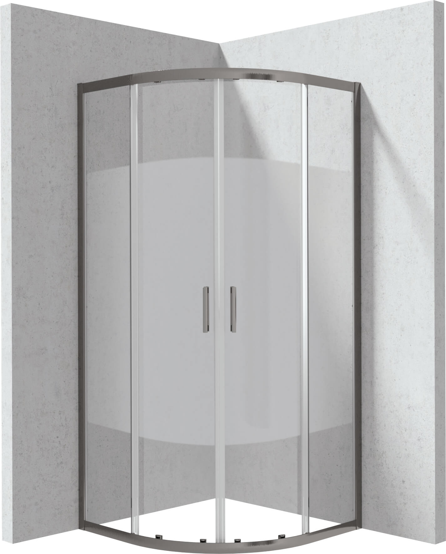 Deante Funkia Evo cabina de ducha 80x80 cm semicircular grafito mate/vidrio con patrón KYPDE88P