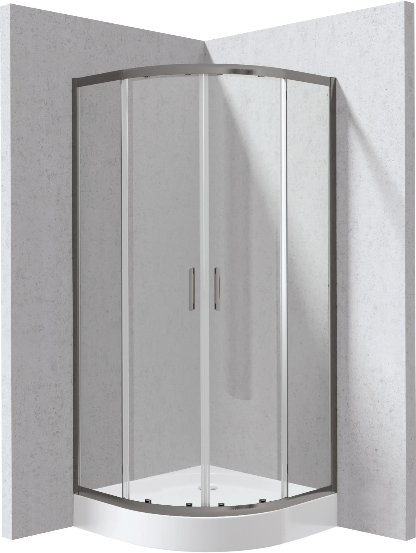 Deante Funkia Evo cabina con plato de ducha 80x80 cm semicircular grafito mate/vidrio transparente KYPZD088P