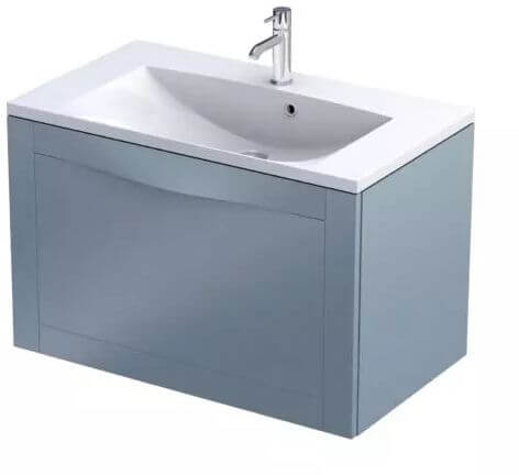 Oristo armario 79.6x45.5x50 cm suspendido, para lavabo azul OR49-SD1S-80-16