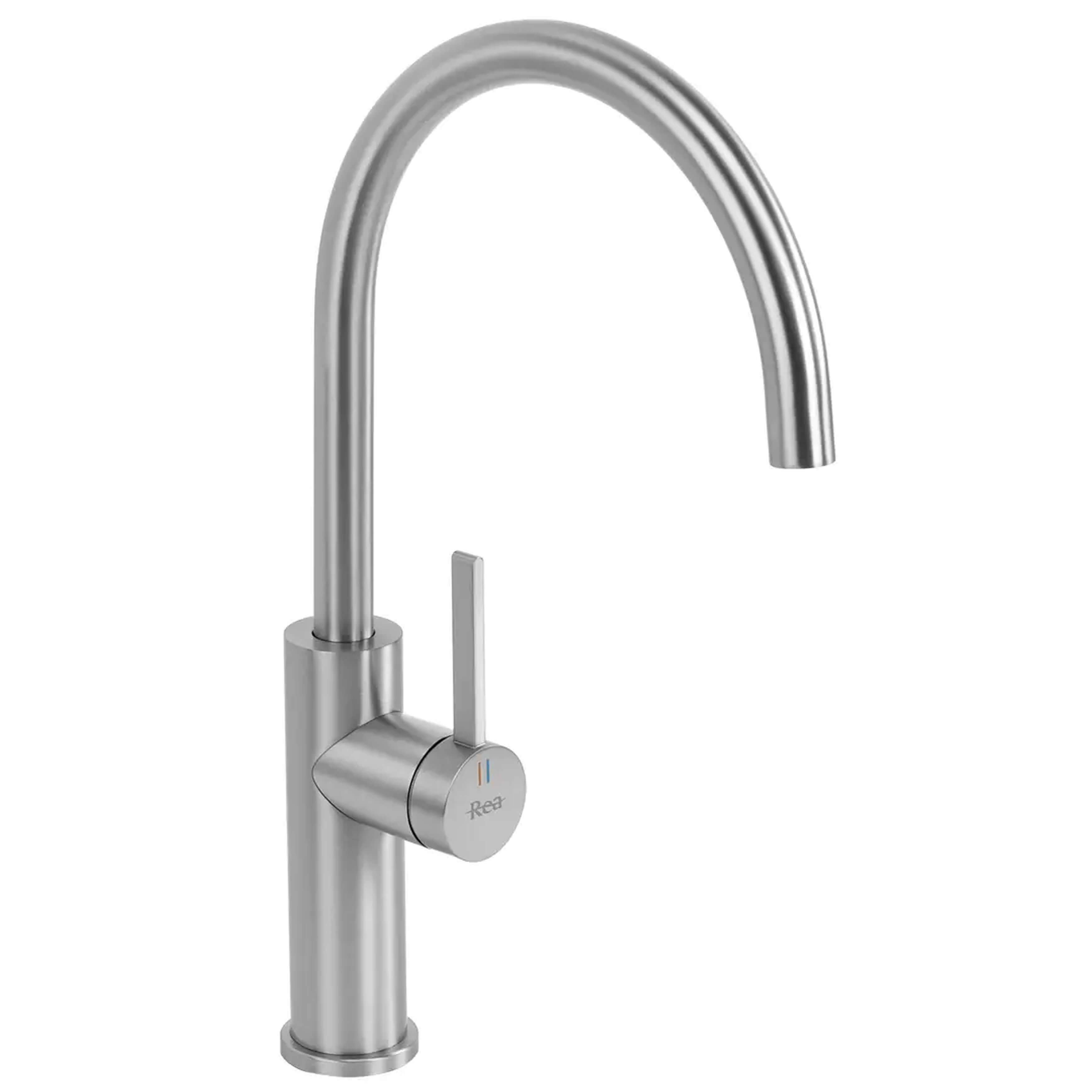 Rea Rivo grifo de cocina de pie acero inoxidable-níquel REA-B9340