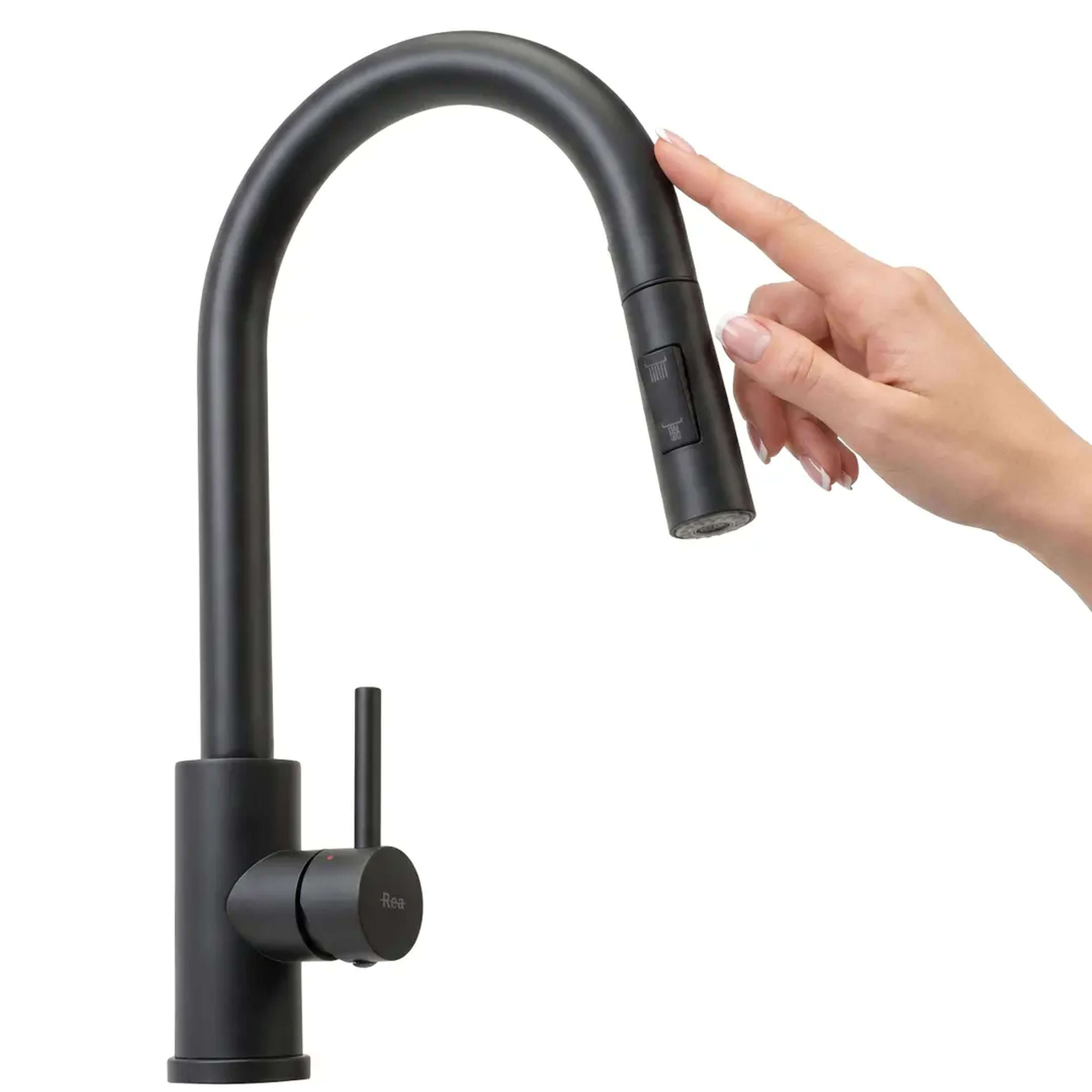 Rea Fresh grifo de cocina de pie negro REA-B6734