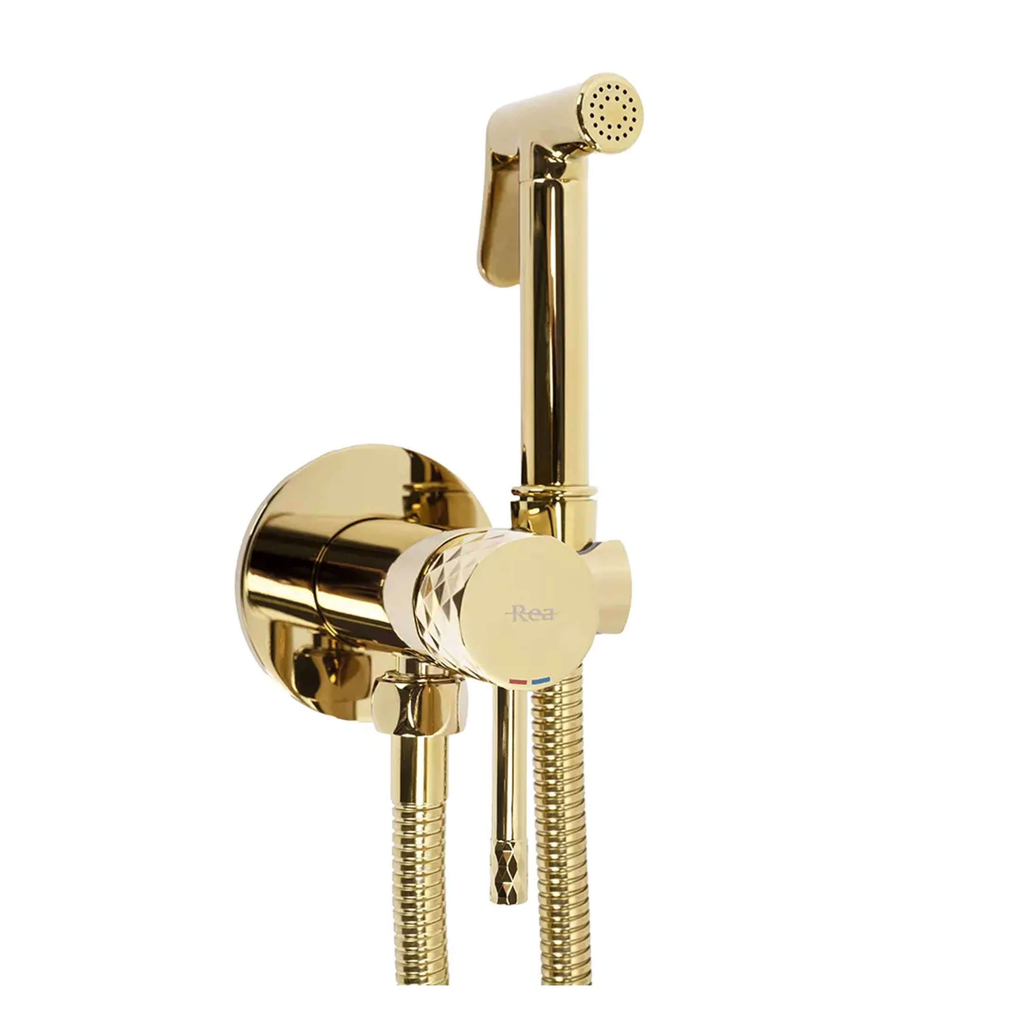 Rea Loop grifo de bidé con rociador a pared oro REA-B8997