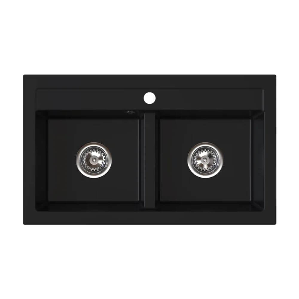 Ferro Stampo fregadero de granito 75x45 cm negro DRGS2/45/75BM