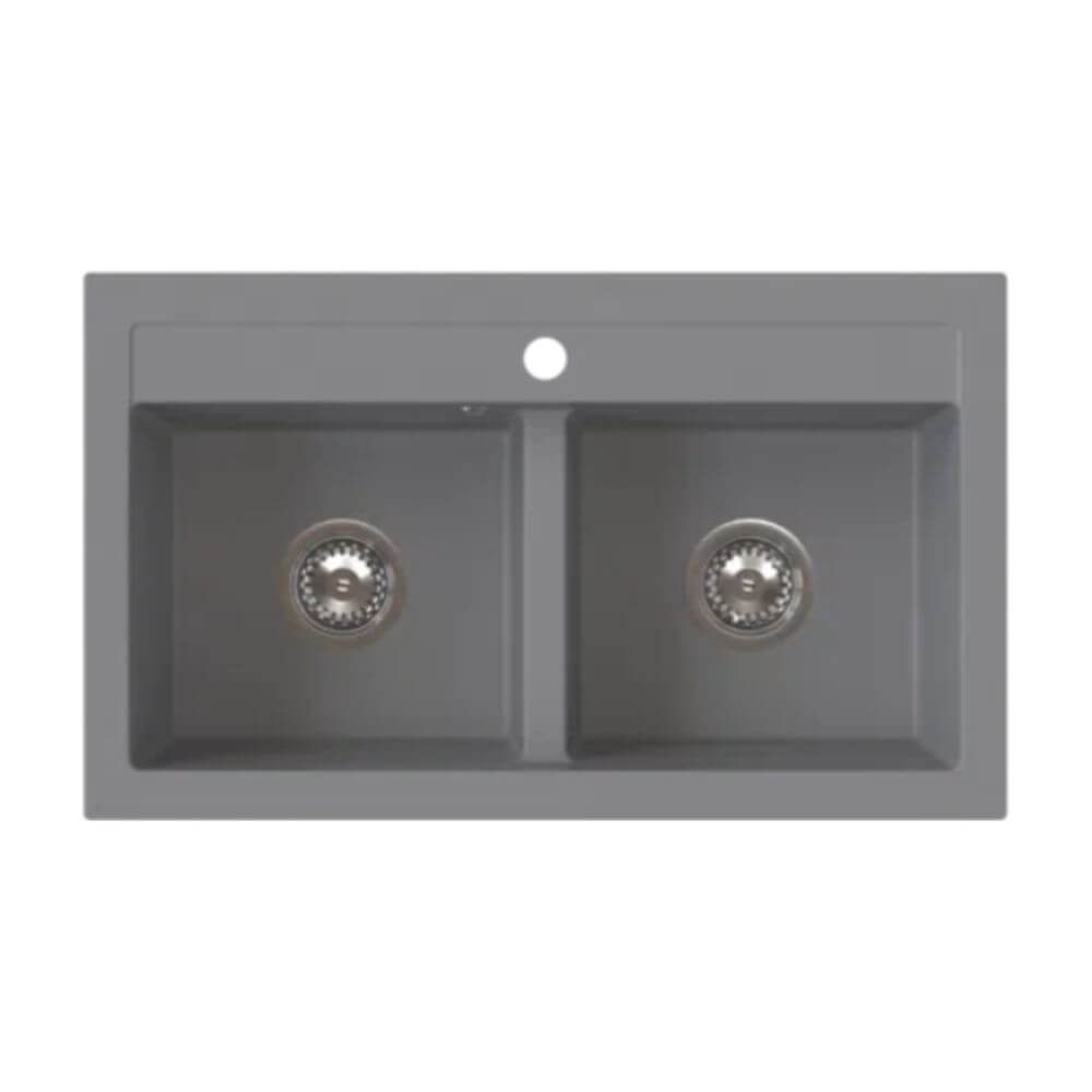 Ferro Stampo fregadero de granito 75x45 cm gris/grafito/ónix DRGS2/45/75GA