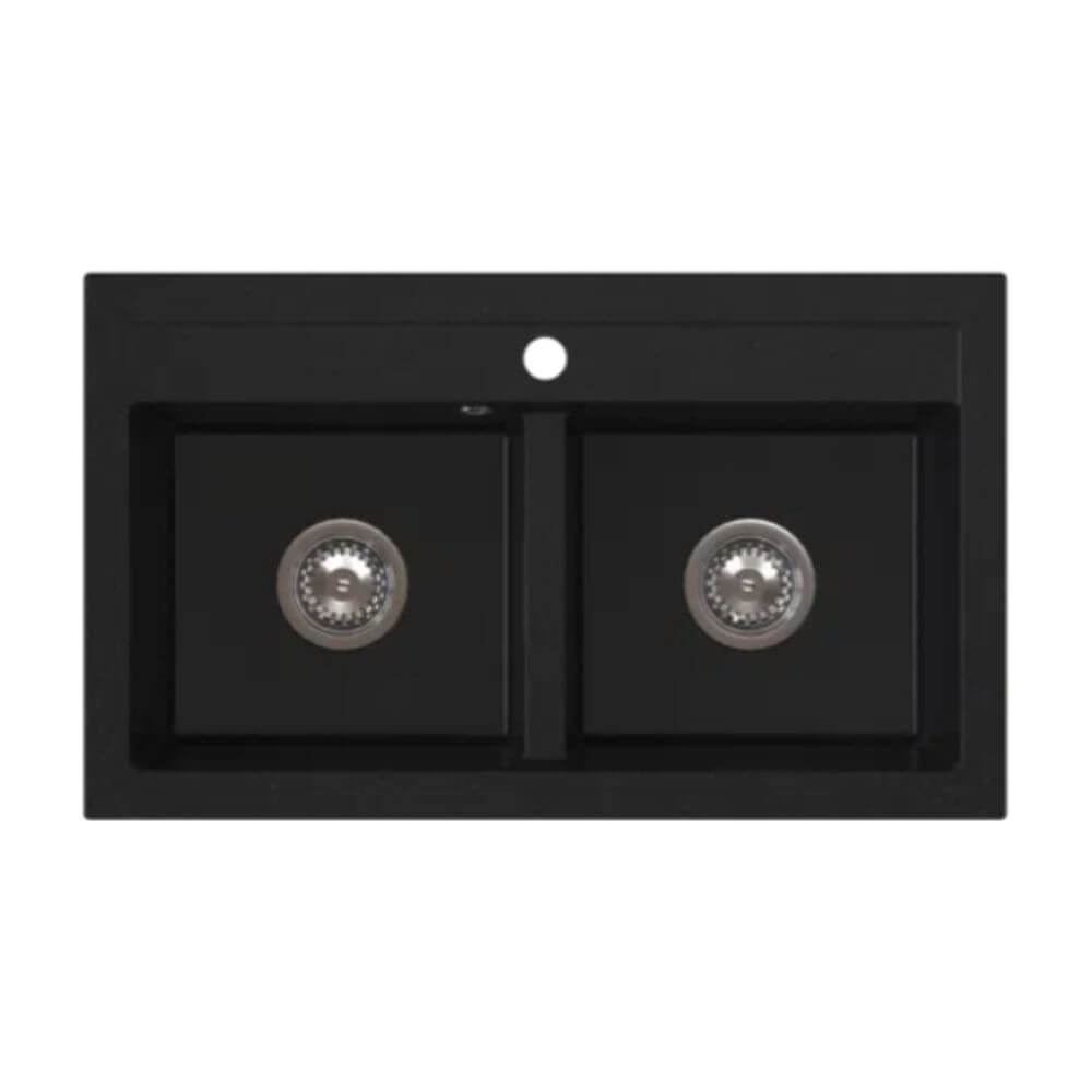 Ferro Stampo fregadero de granito 75x45 cm gris/grafito/ónix DRGS2/45/75BA