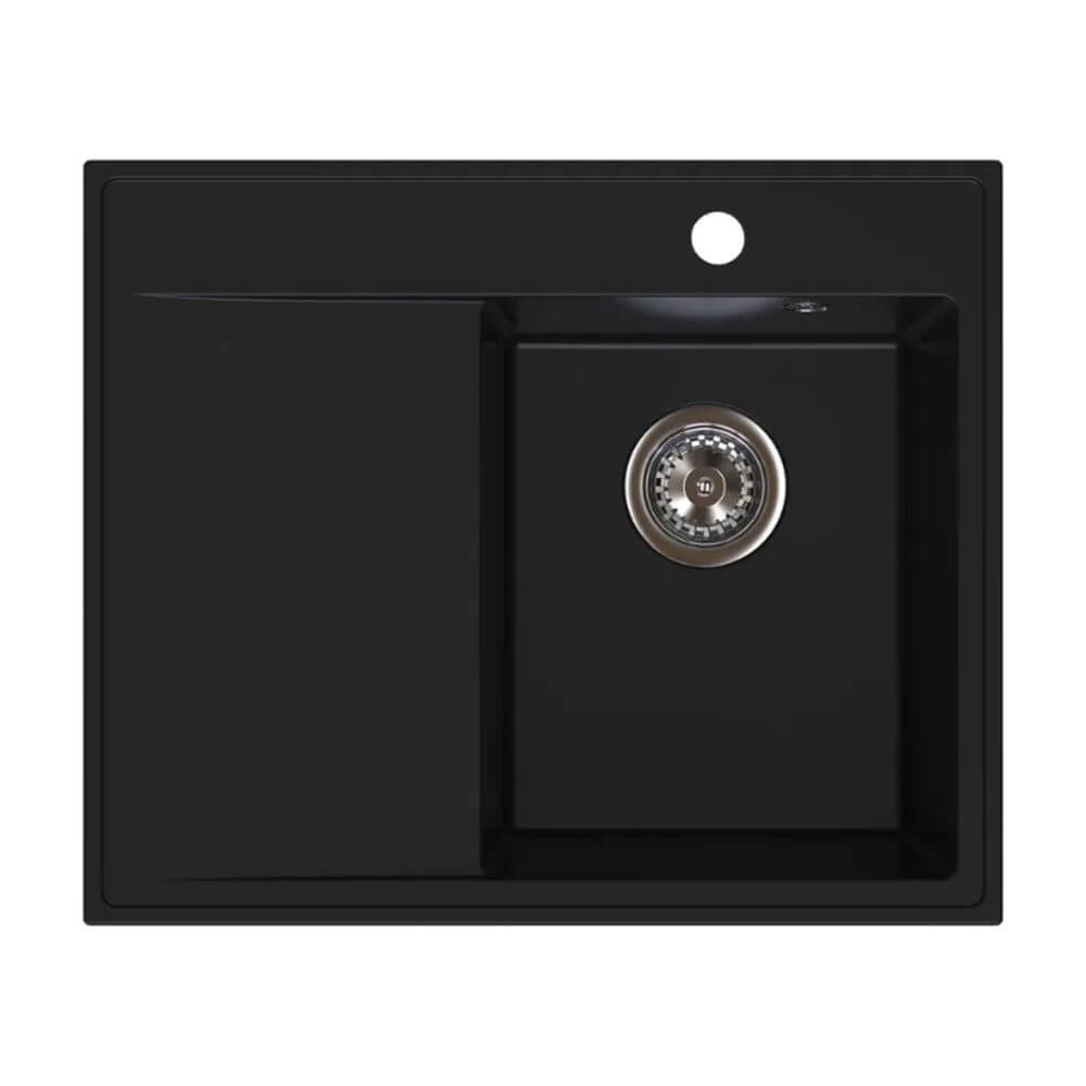 Ferro Stampo fregadero de granito 60x50 cm negro DRGS-R/50/60BM