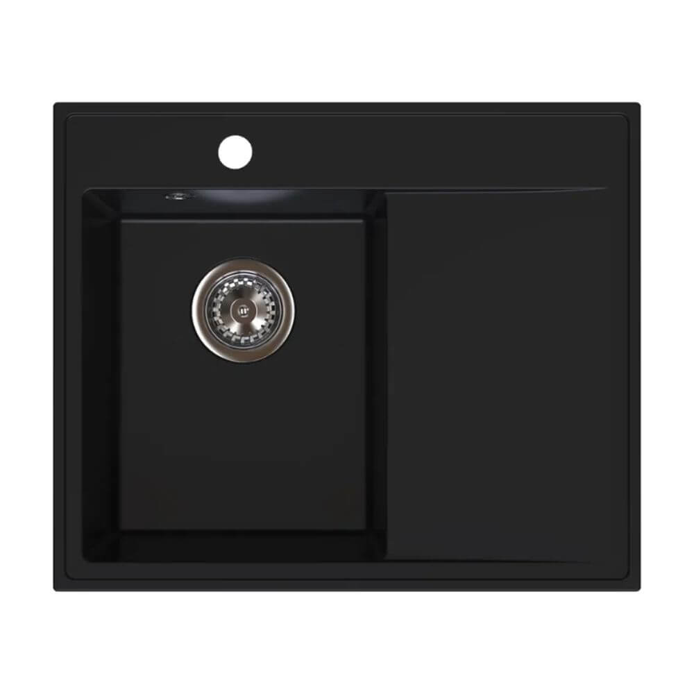 Ferro Stampo fregadero de granito 60x50 cm negro DRGS-L/50/60BM