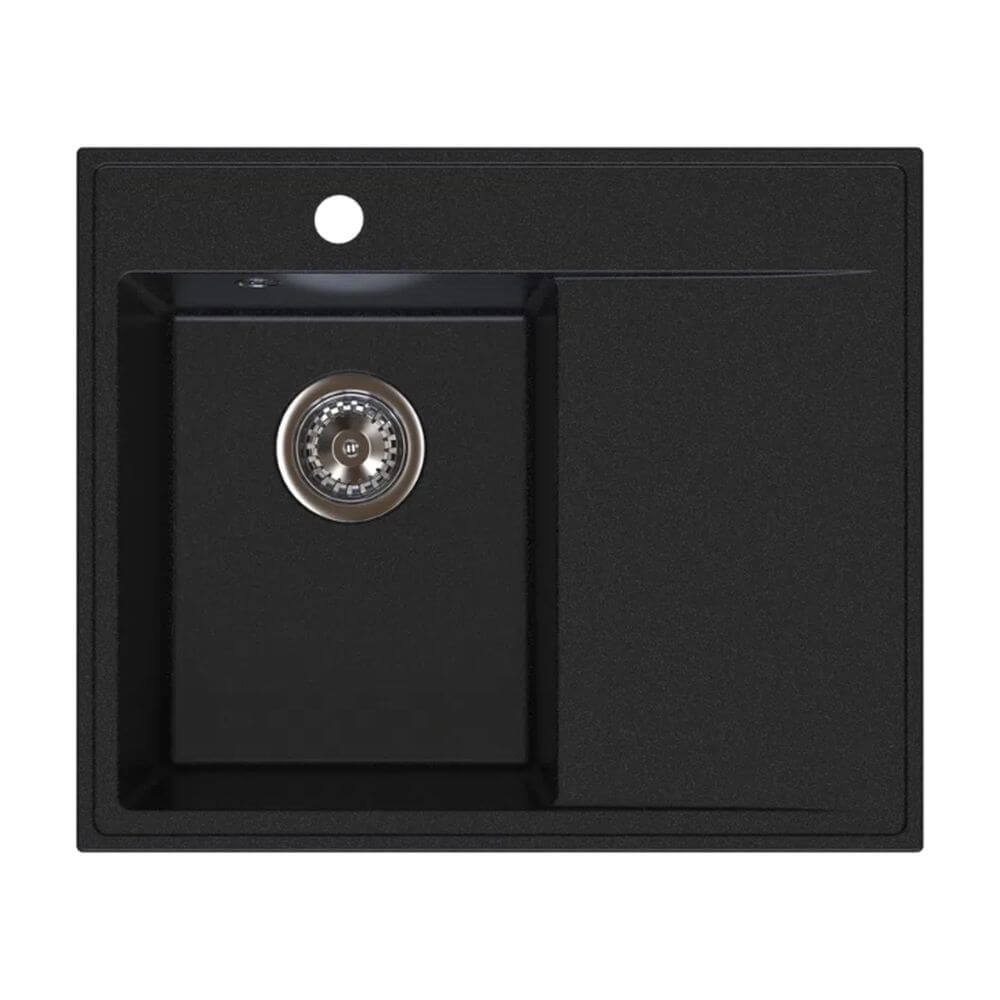 Ferro Stampo fregadero de granito 60x50 cm gris/grafito/ónix DRGS-L/50/60BA