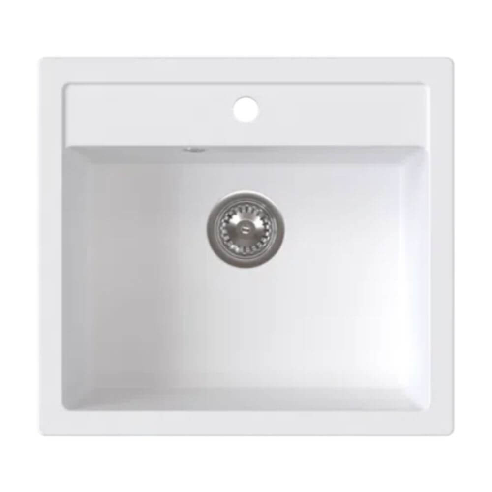 Ferro Stampo fregadero de granito 56x51 cm blanco DRGS1/51/56WH