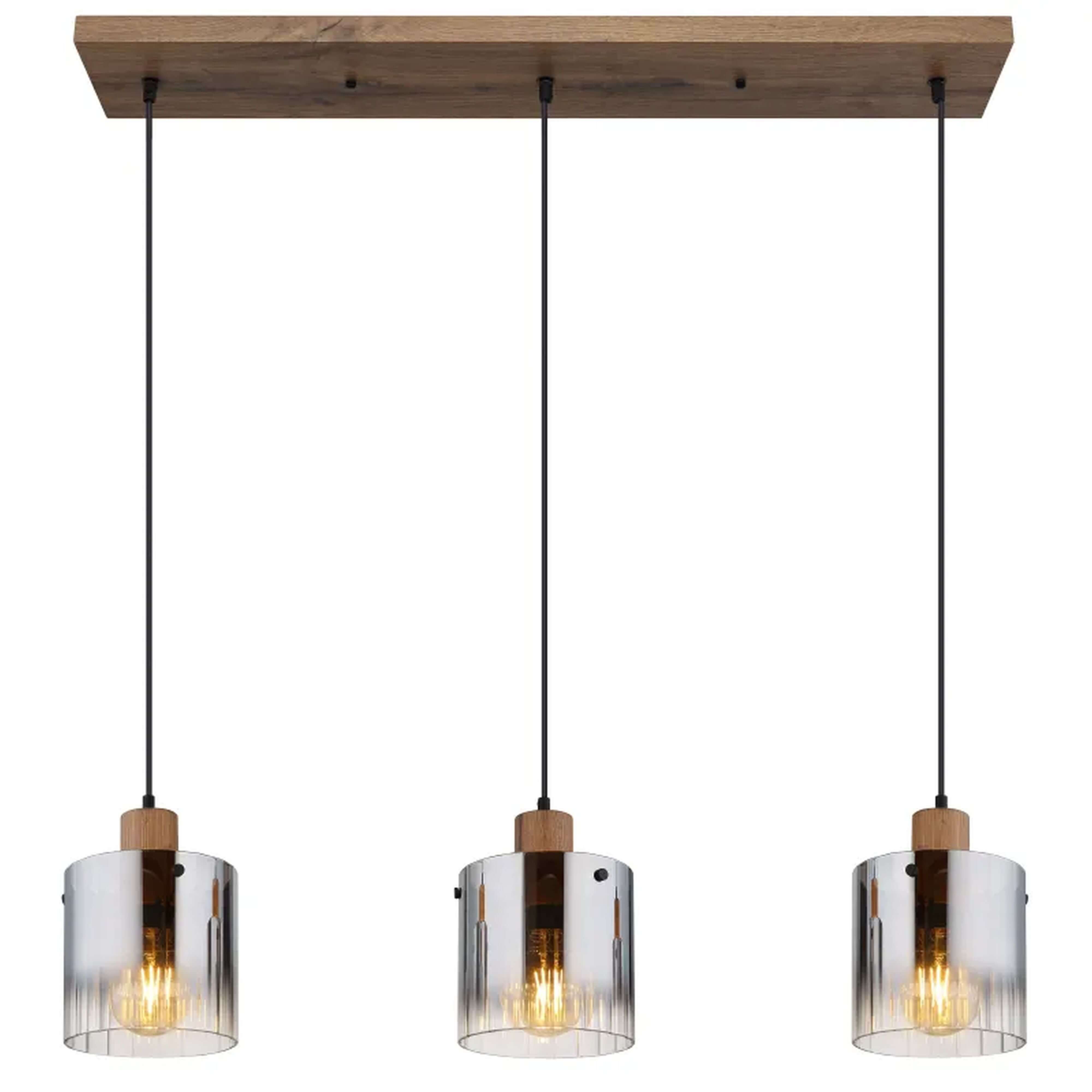Globo Lighting Underwood lámpara colgante 3x40 W humado-madera 15915-3H