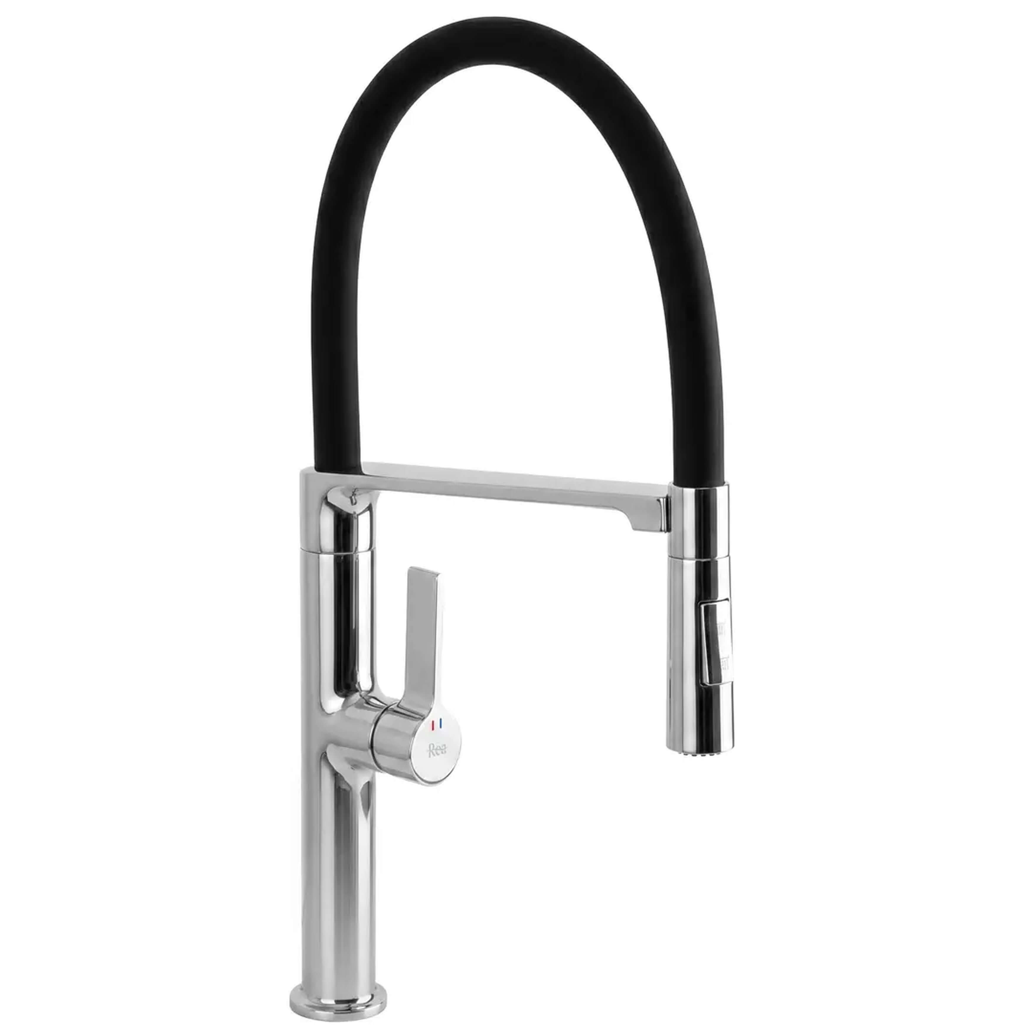 Rea Lago grifo de cocina de pie cromo-negro REA-B9332