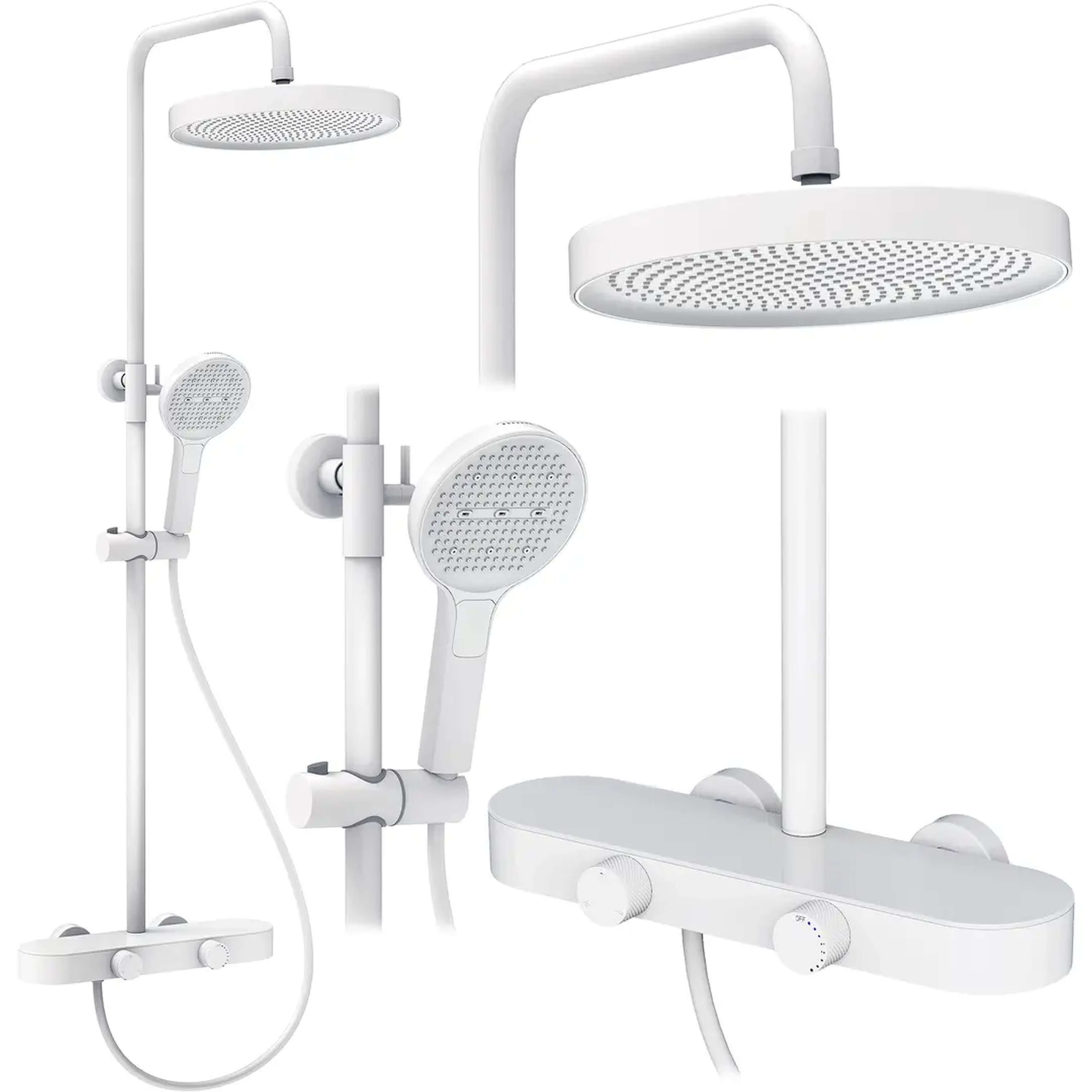 Rea Cris conjunto de ducha a pared con rociador con efecto lluvia blanco REA-P0359