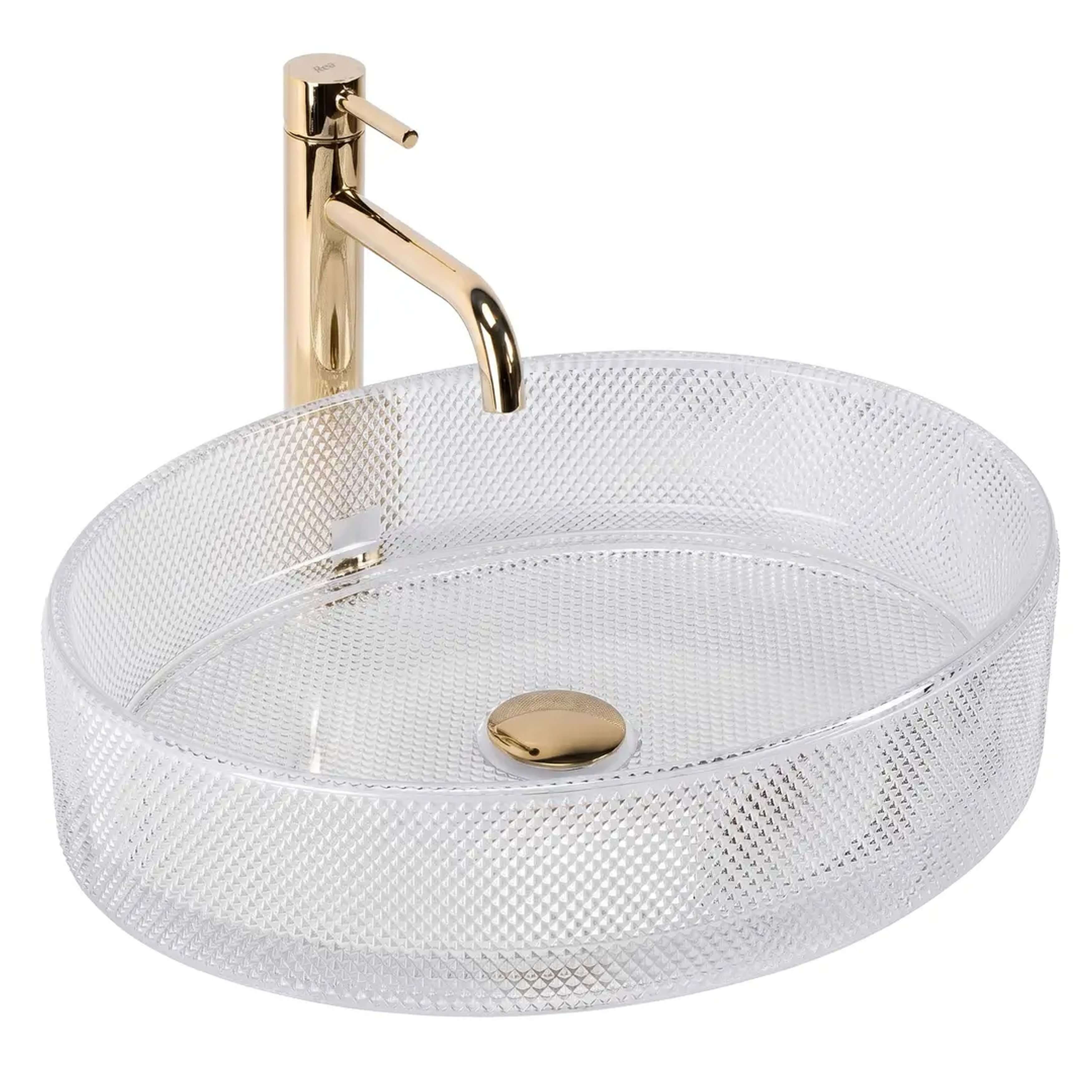 Rea Mirella lavabo 49.5x38 cm oval sobre encimera brillante REA-U3525