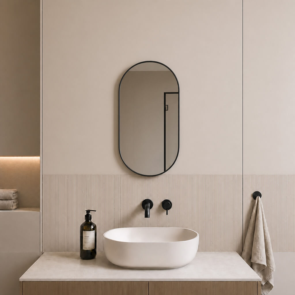 Baltica Design Aluma espejo 50x70 cm oval negro 5904107933573