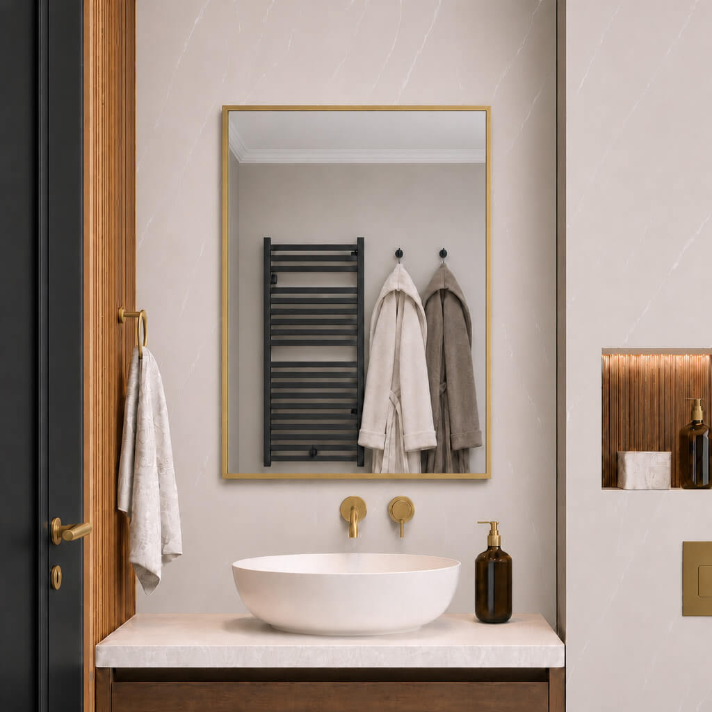 Baltica Design Aluma espejo 60x80 cm rectangular oro 5904107933504