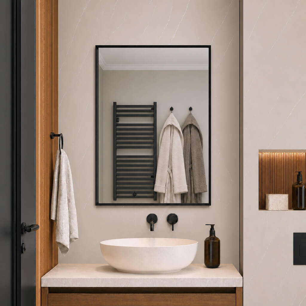 Baltica Design Aluma espejo 50x70 cm rectangular negro 5904107933474