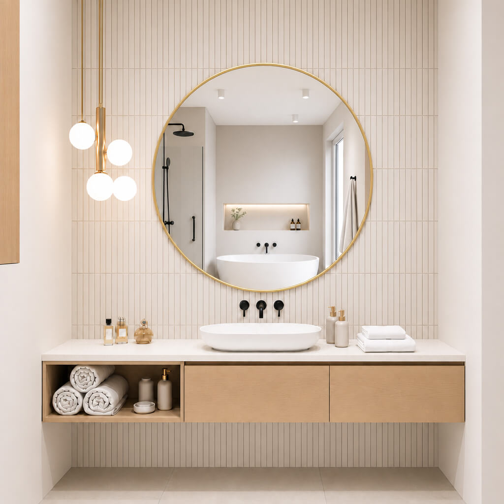 Baltica Design Aluma espejo 120x120 cm circular oro 5904107933429