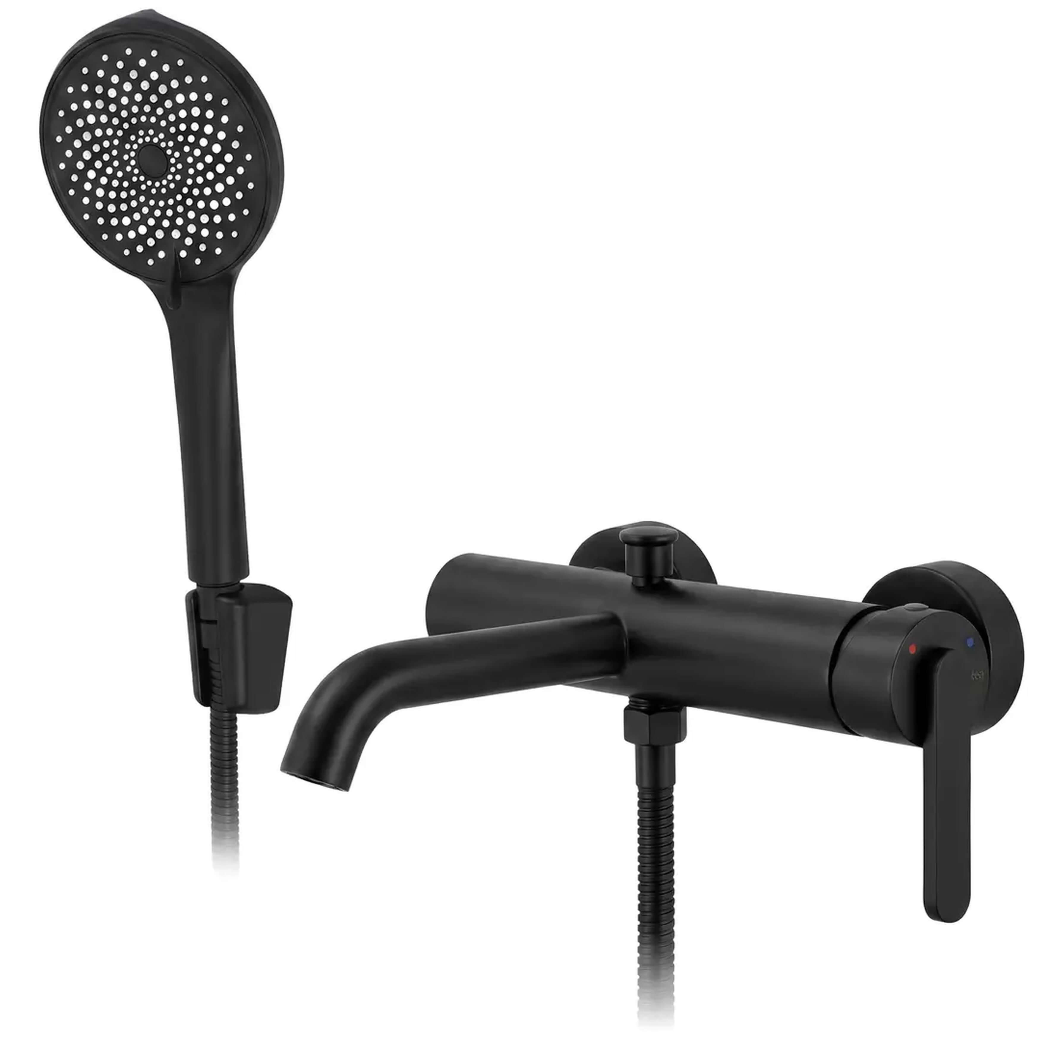 Rea Ontario Side grifo de bañera y ducha a pared negro REA-B6540