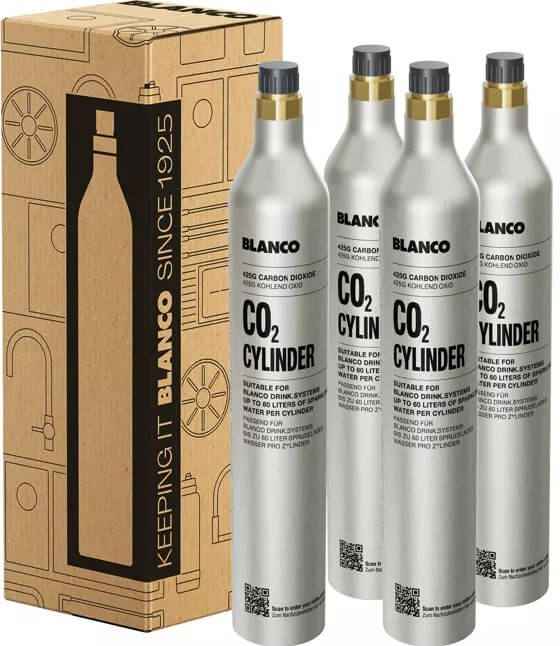 Blanco Soda juego de 4 botellas de co2 526138