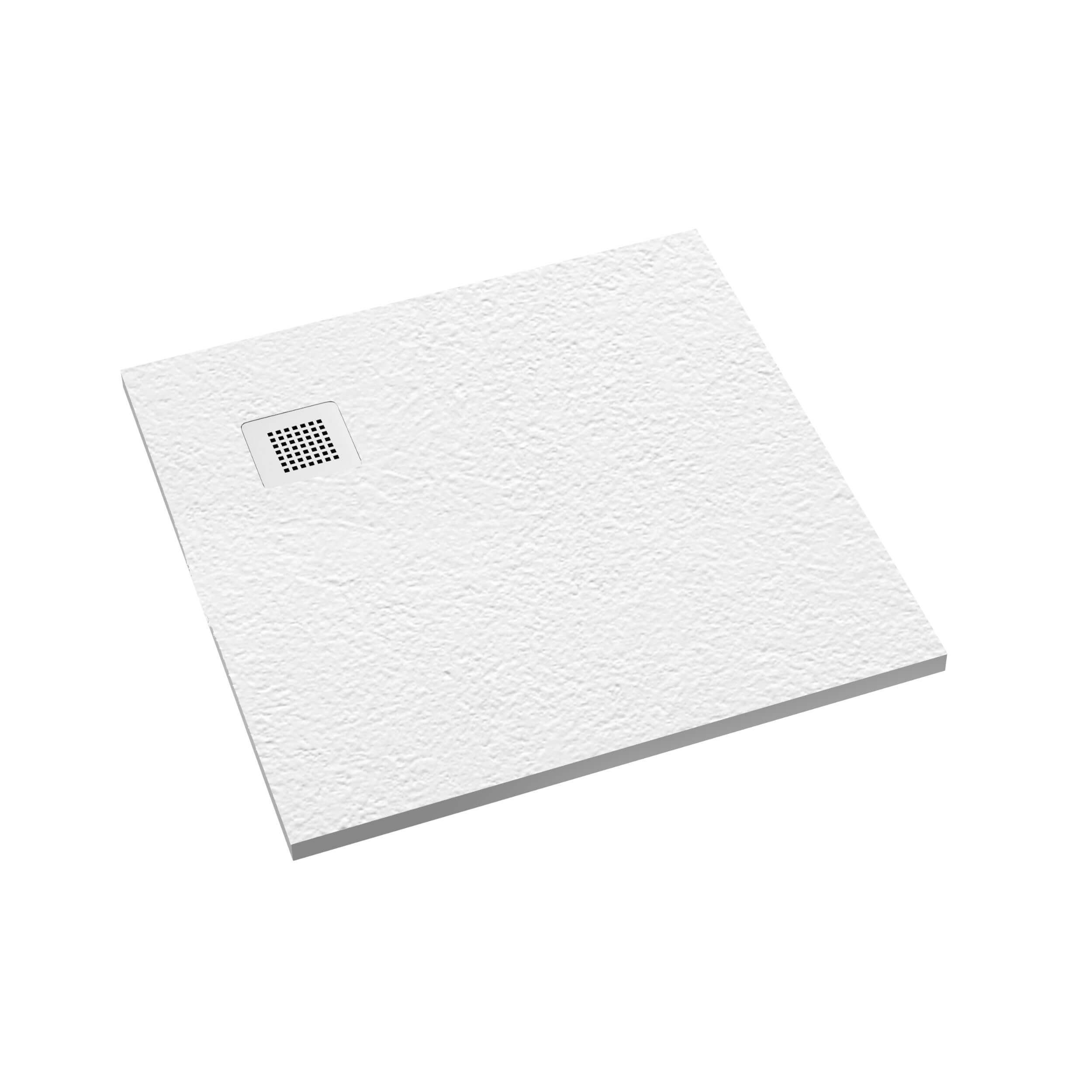 Schedpol Kalait Grooved White Stone plato de ducha cuadrado 100x100 cm blanco 3.3102/B/GR-M2