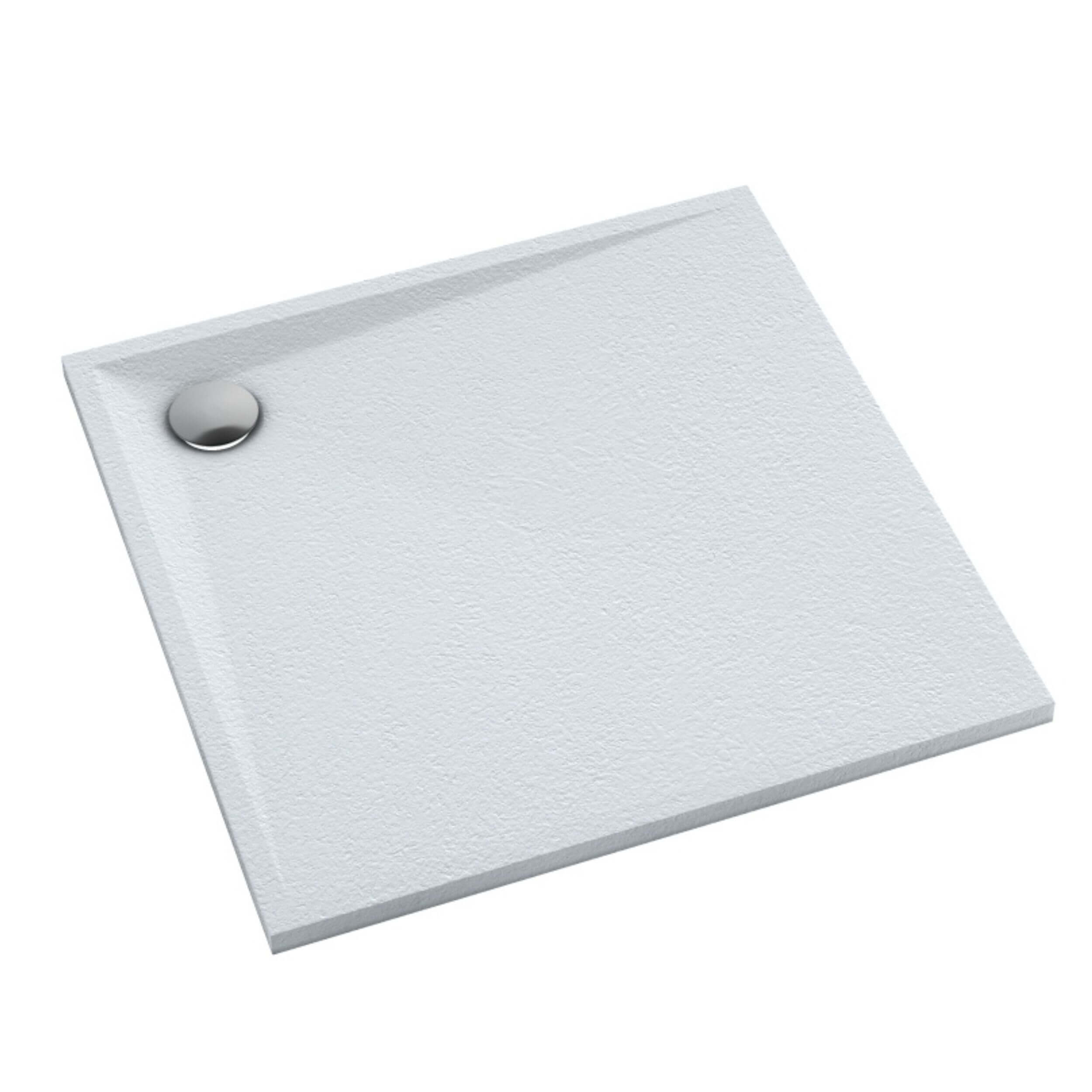 Schedpol Etrusco Grooved White Stone plato de ducha cuadrado 80x80 cm blanco 3.460/B/GR