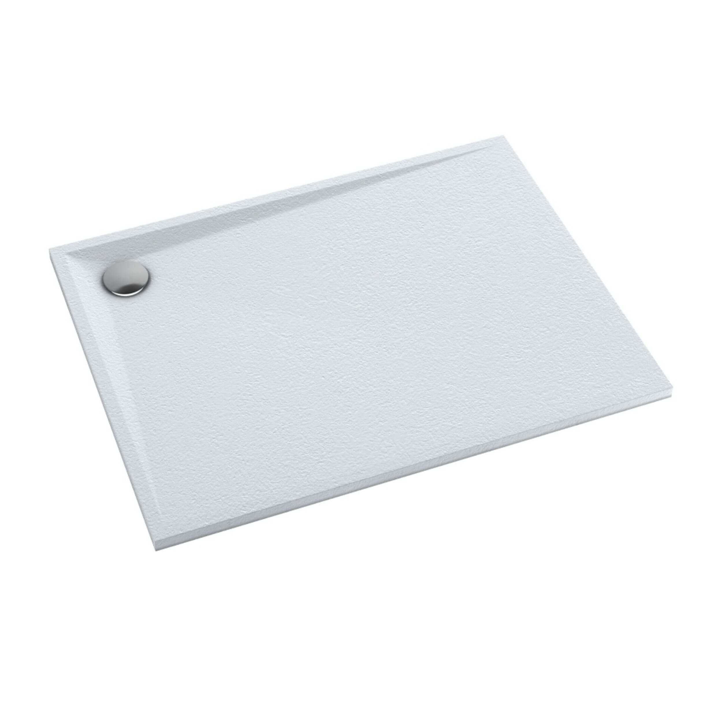 Schedpol Etrusco Grooved White Stone plato de ducha rectangular 100x80 cm blanco 3.465/B/GR