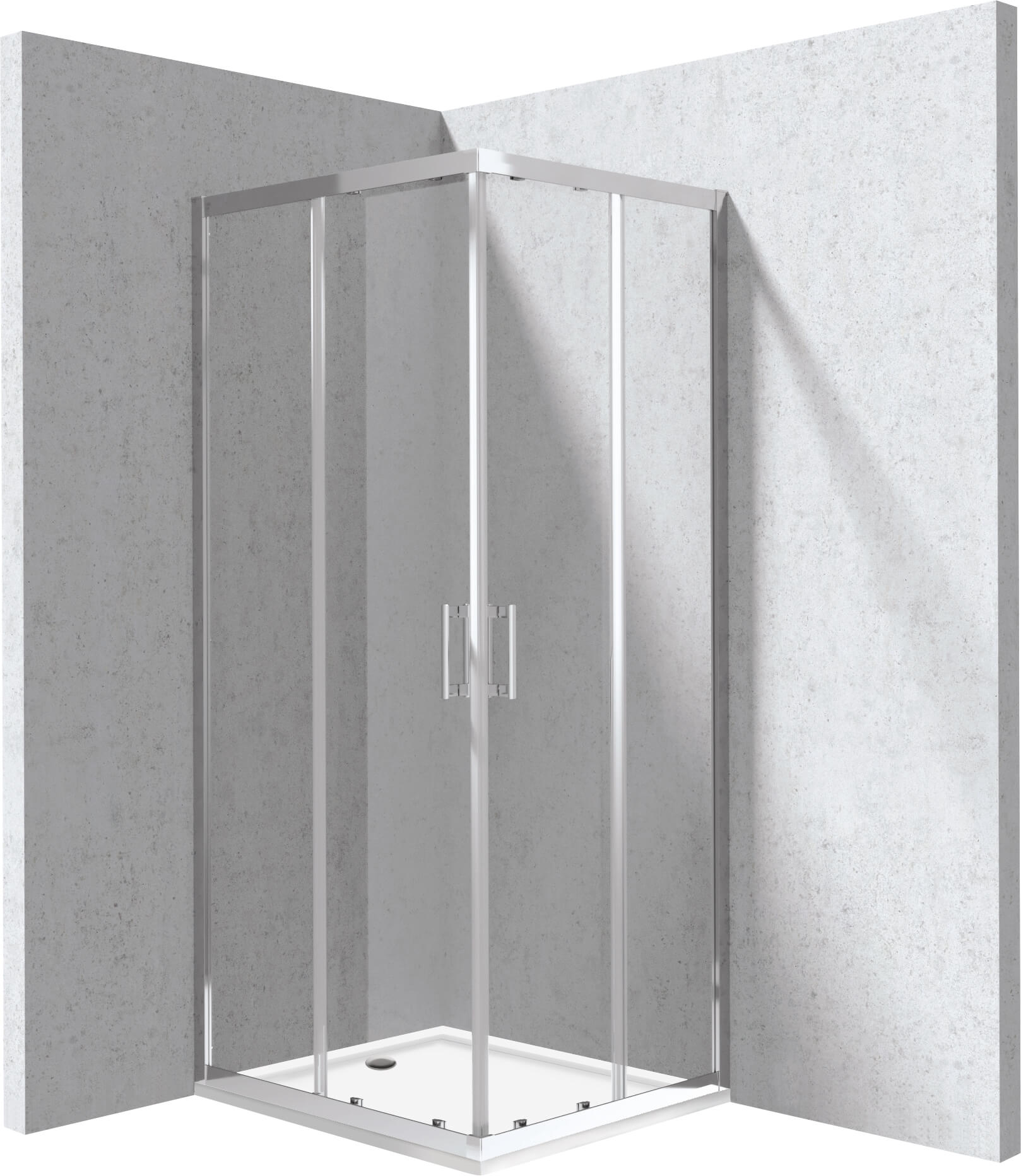 Deante Funkia Evo cabina con plato de ducha 90x80 cm rectangular cromo brillo/vidrio transparente KYCP0089P