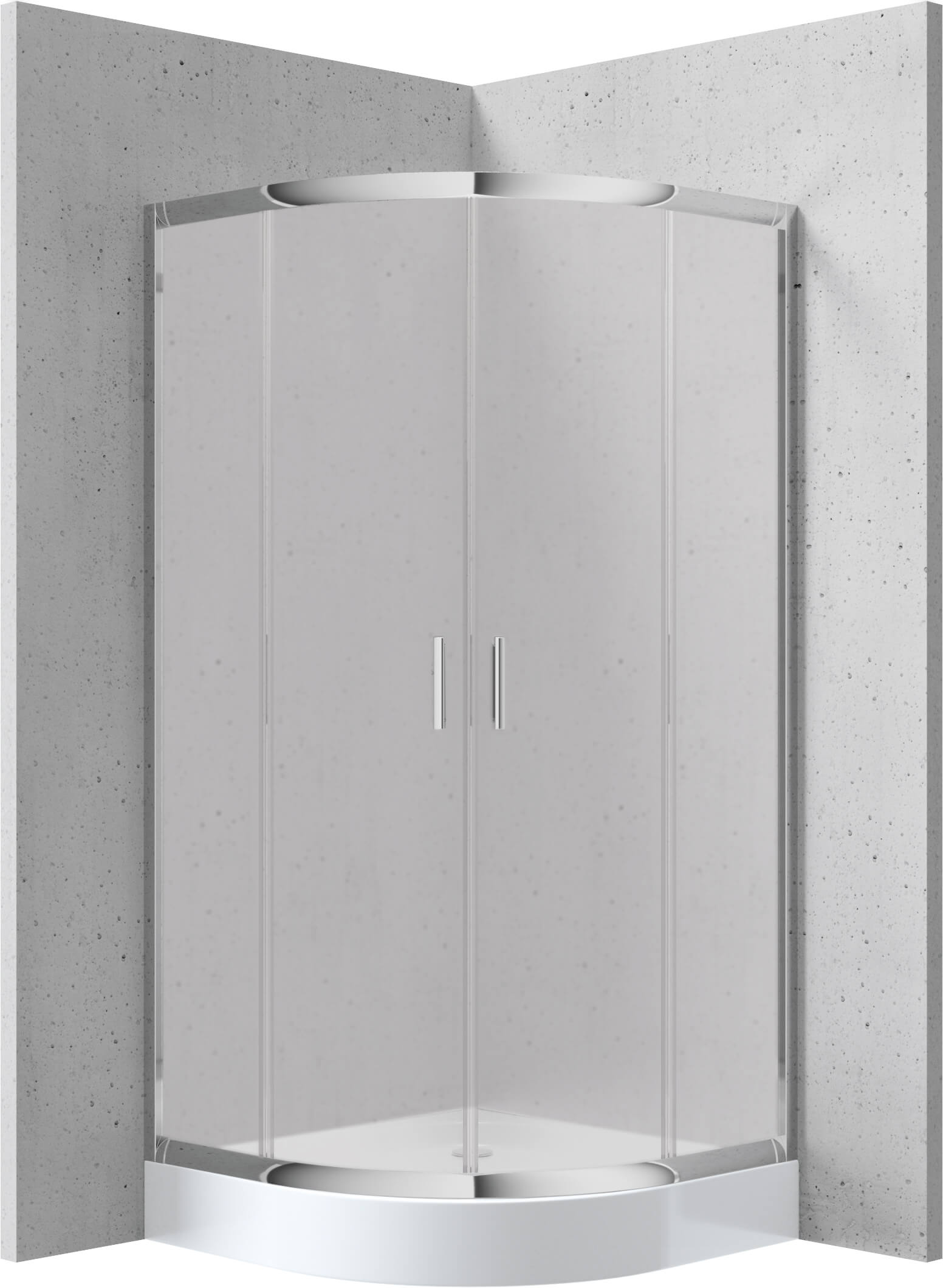 Deante Funkia cabina con plato de ducha 80x80 cm semicircular cromo brillo/vidrio transparente KYPZ652K
