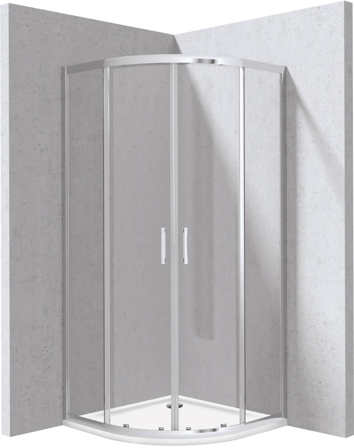 Deante Funkia Evo cabina con plato de ducha 90x90 cm semicircular cromo brillo/vidrio transparente KYPP0099P