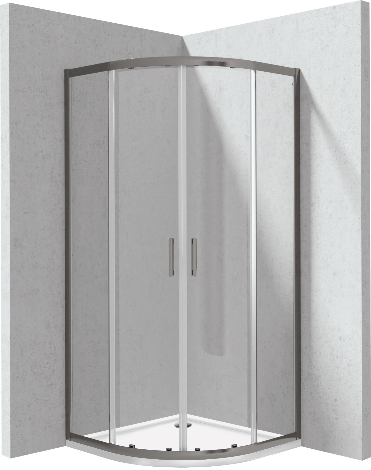 Deante Funkia Evo cabina con plato de ducha 80x80 cm semicircular grafito mate/vidrio transparente KYPPD088P