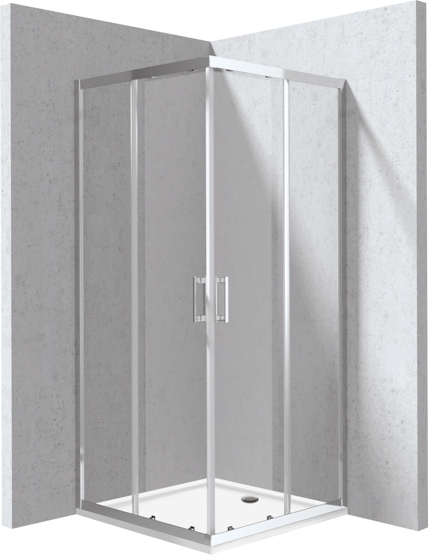 Deante Funkia Evo cabina con plato de ducha 90x90 cm cuadrada cromo brillo/vidrio transparente KYCP0099P