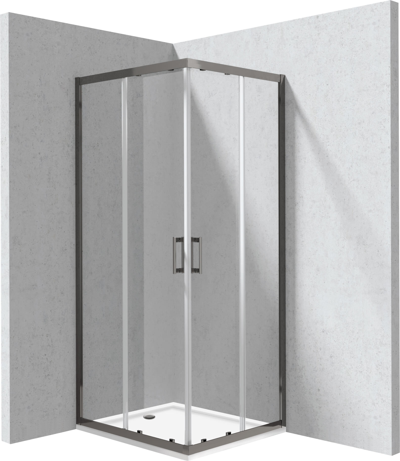 Deante Funkia Evo cabina con plato de ducha 90x80 cm rectangular grafito mate/vidrio transparente KYCPD089P
