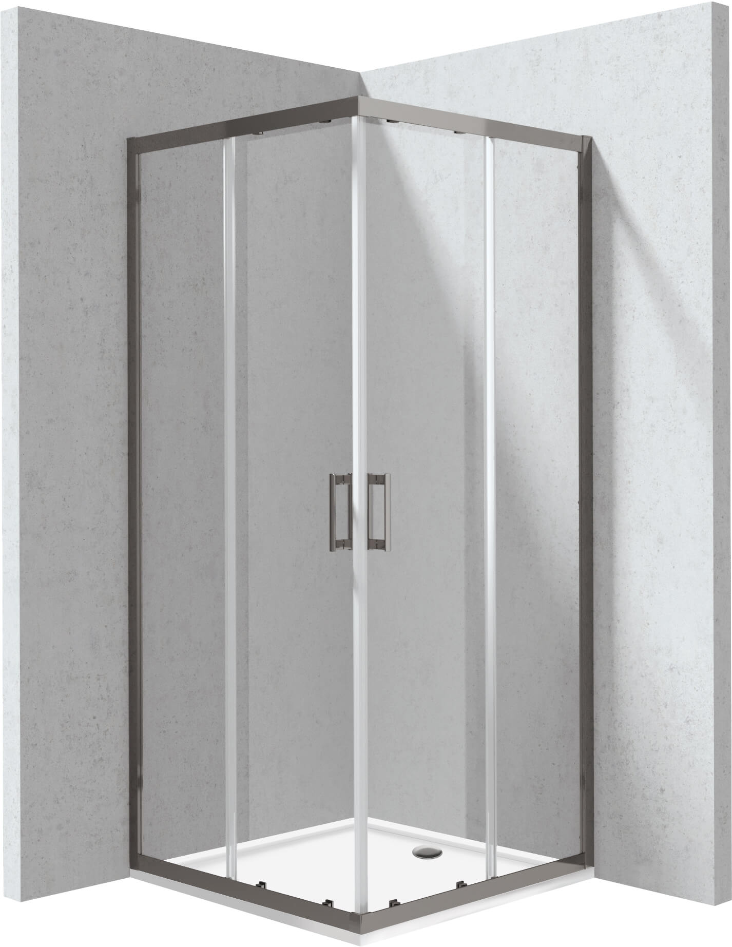Deante Funkia Evo cabina con plato de ducha 90x90 cm cuadrada grafito mate/vidrio transparente KYCPD099P
