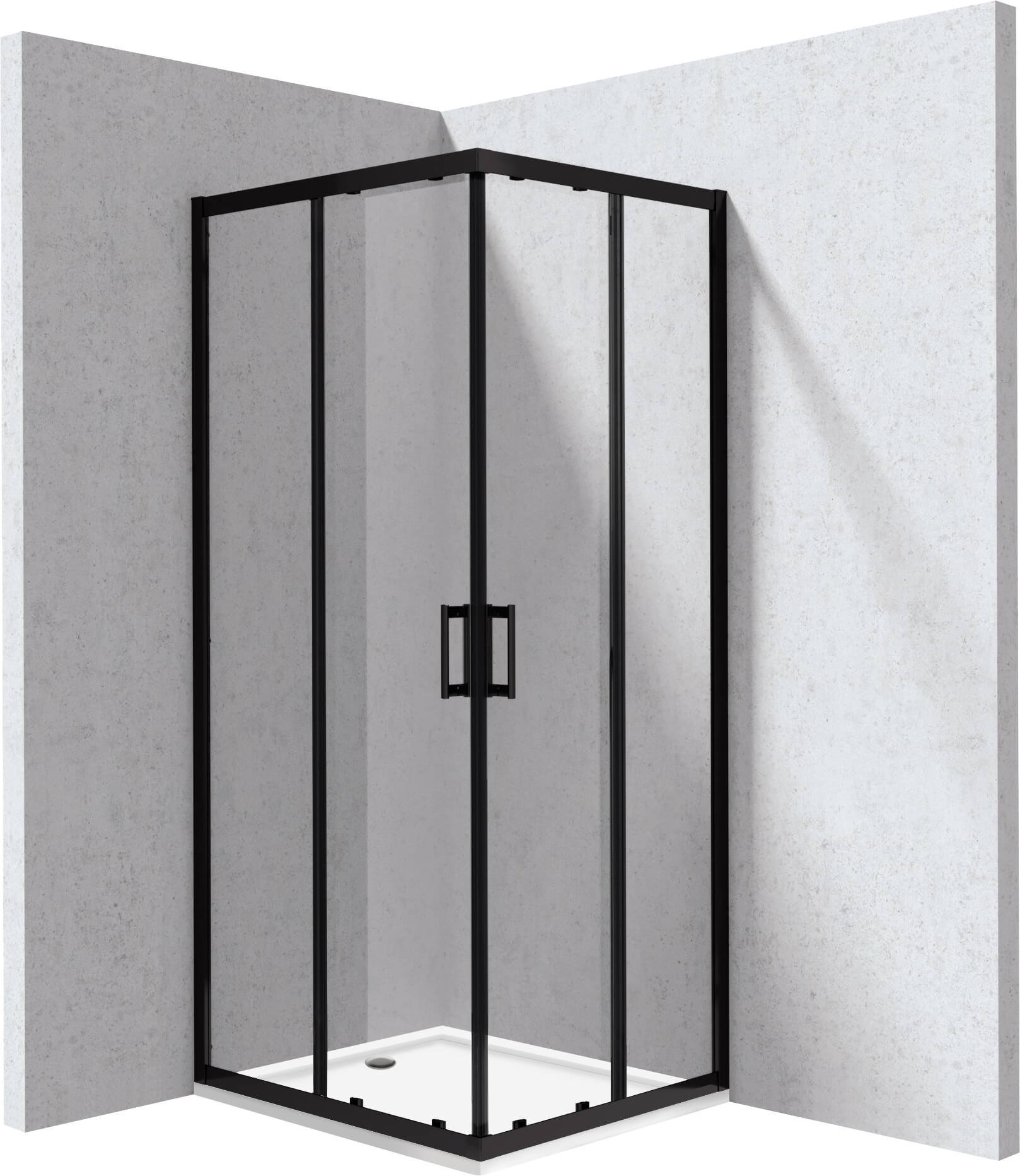 Deante Funkia Evo cabina con plato de ducha 90x80 cm rectangular negro mate/vidrio transparente KYCPN089P