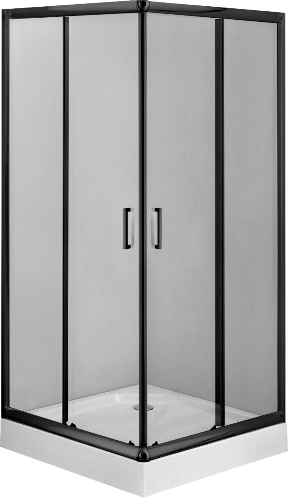Deante Funkia cabina con plato de ducha 90x90 cm cuadrada negro mate/vidrio transparente KDDZN41K