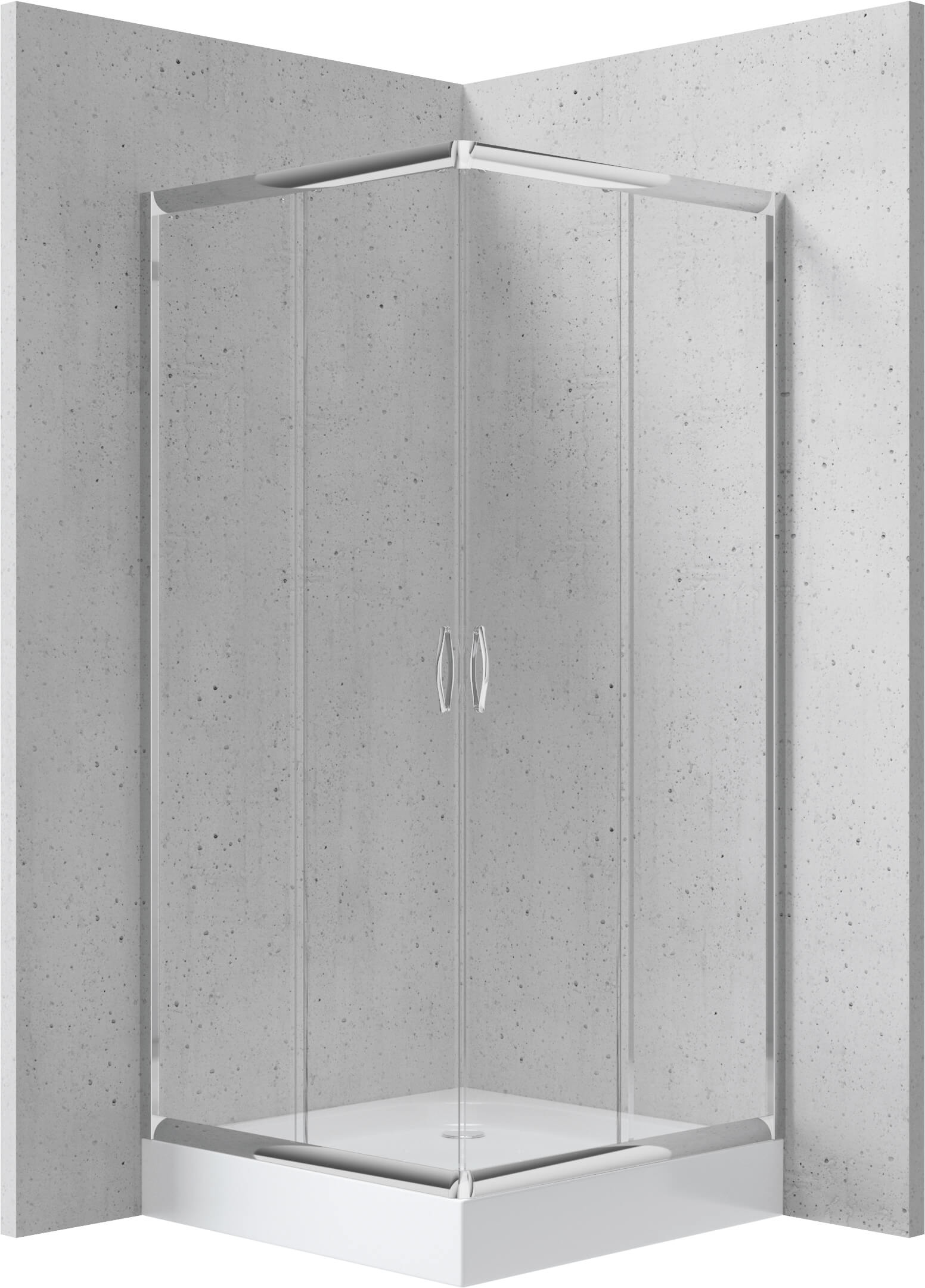 Deante Funkia cabina con plato de ducha 80x80 cm cuadrada cromo brillo/vidrio transparente KYCZ042K