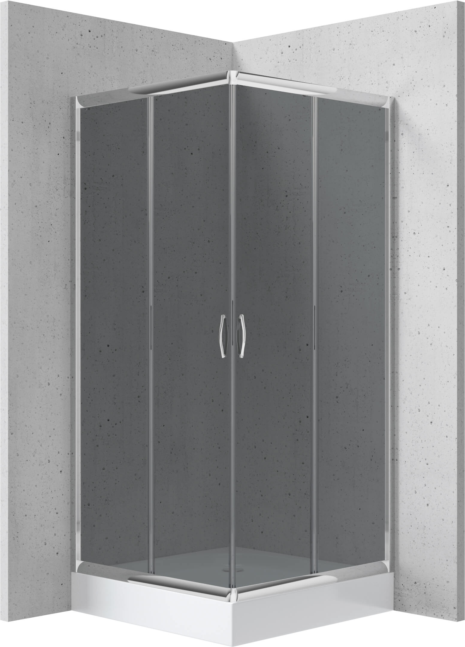 Deante Funkia cabina con plato de ducha 90x90 cm cuadrada cromo brillo/vidrio con tono gris KYCZ441K
